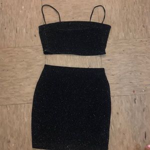 BooHoo Glitter Skirt Set
